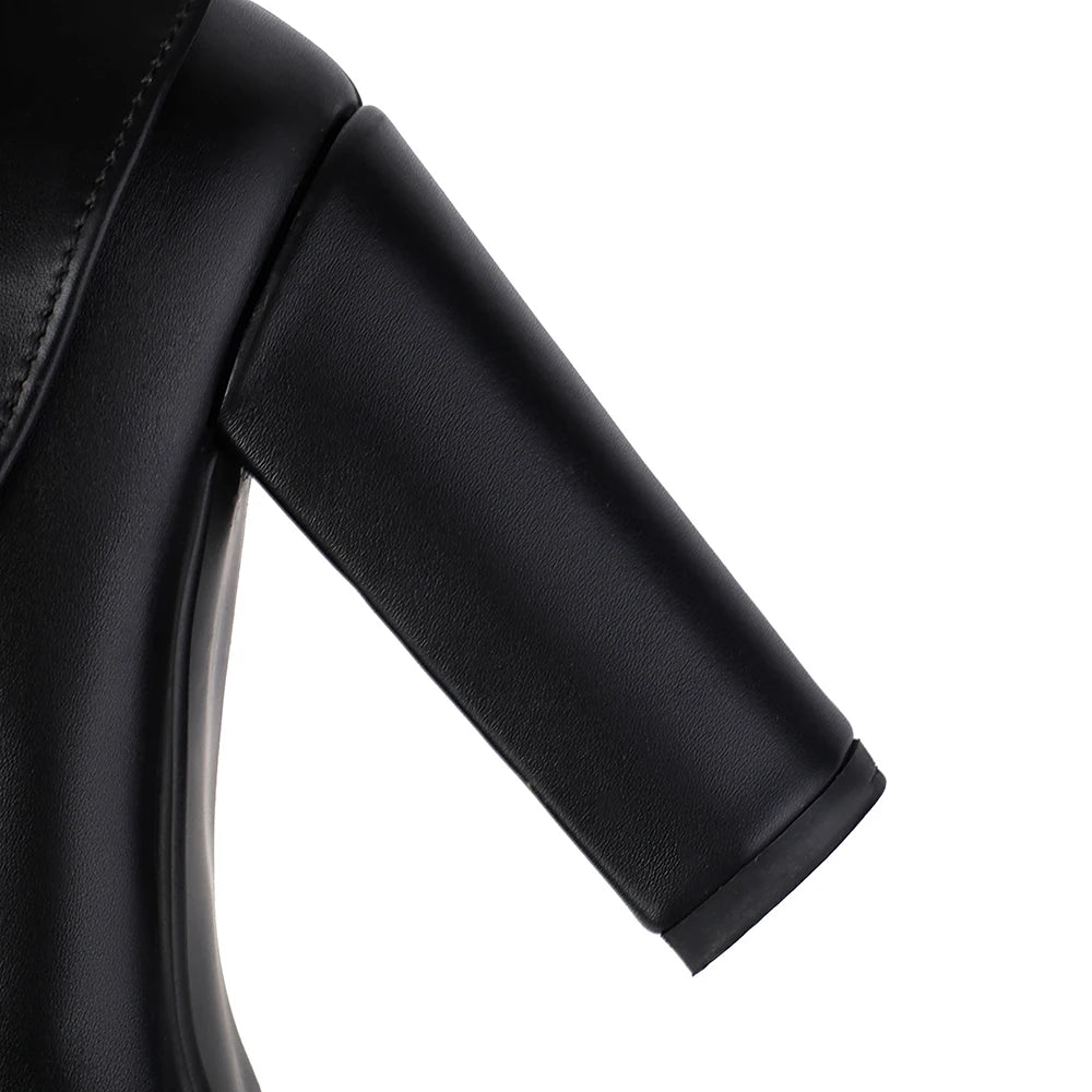 Diane Lockhart Luxury Knee-High Women’s Fold Boots – PU Leather