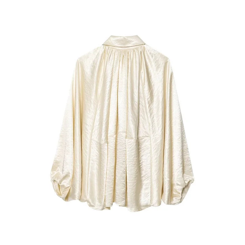 MUJER Oversized Ruched Bomber Jacket