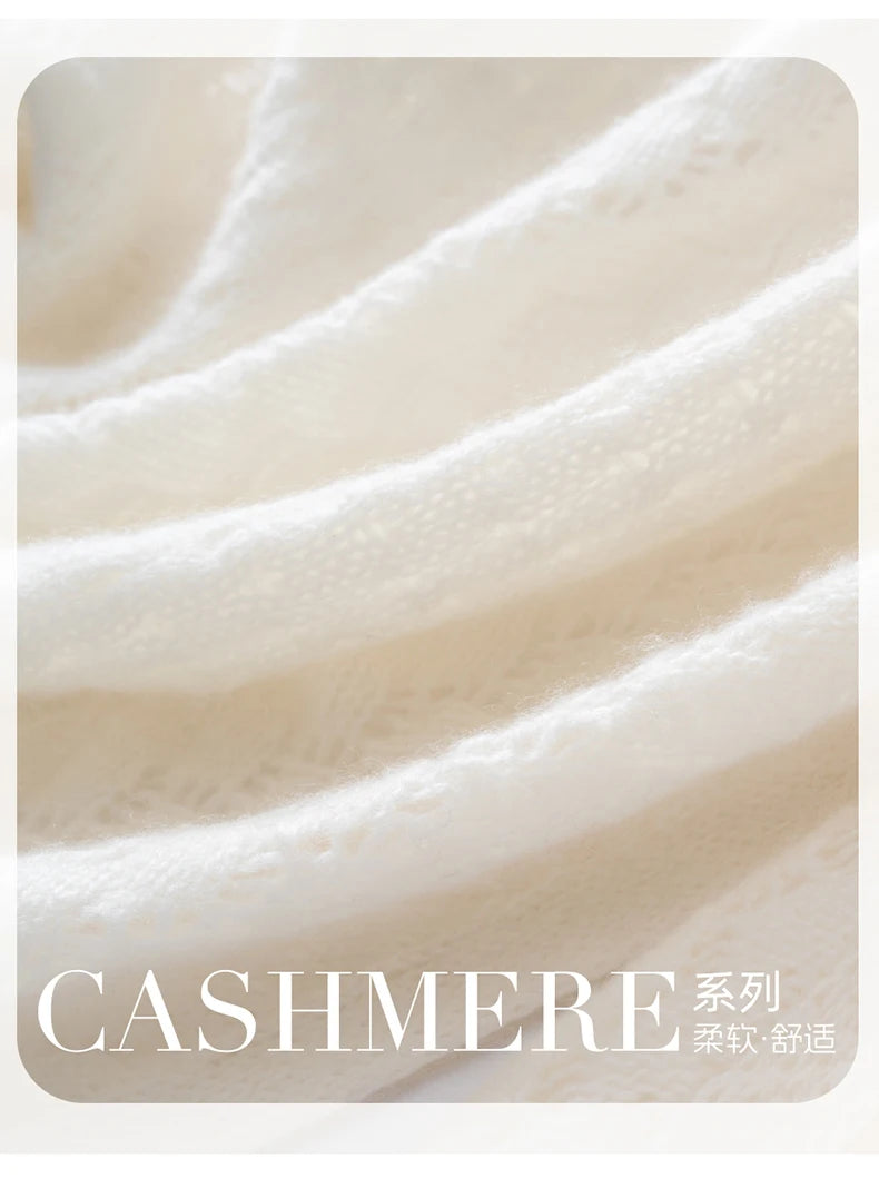 100% Cashmere Scarf – Autumn/Winter Dual-Use Shawl