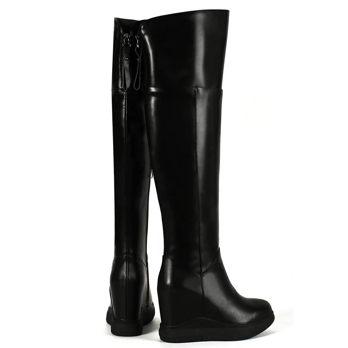 Winter Over-the-Knee Pumps – Genuine Leather High Heel Snow Boots for Women