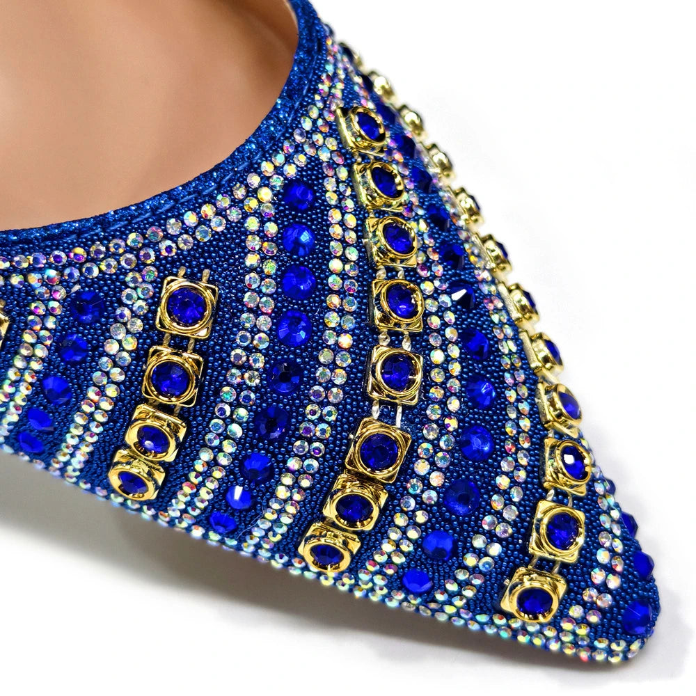 Fuchsia Rhinestone Heels & Handbag Set – Shiny Italian Party Style