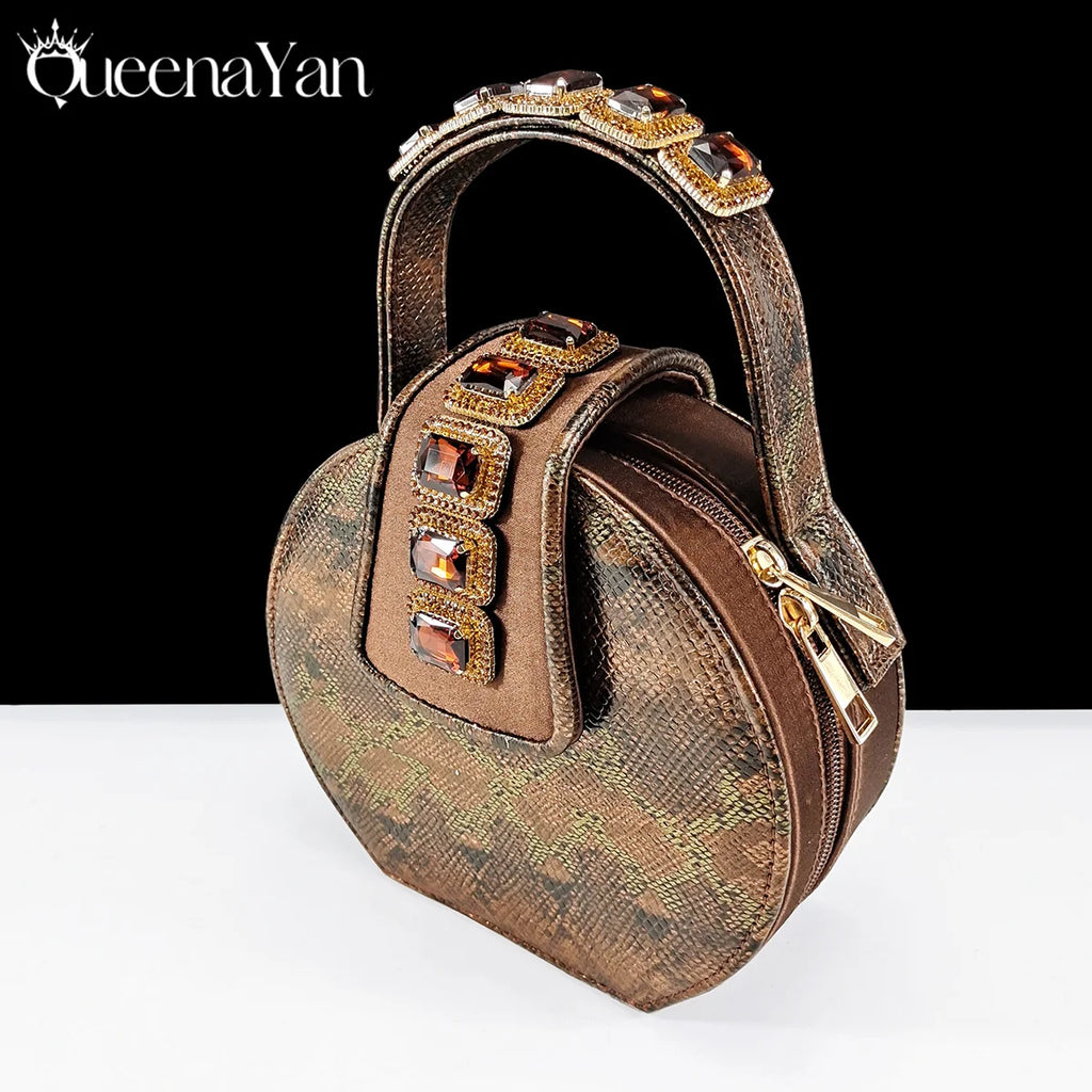 Elegant Green Peep-Toe Heels & Matching Bag Set