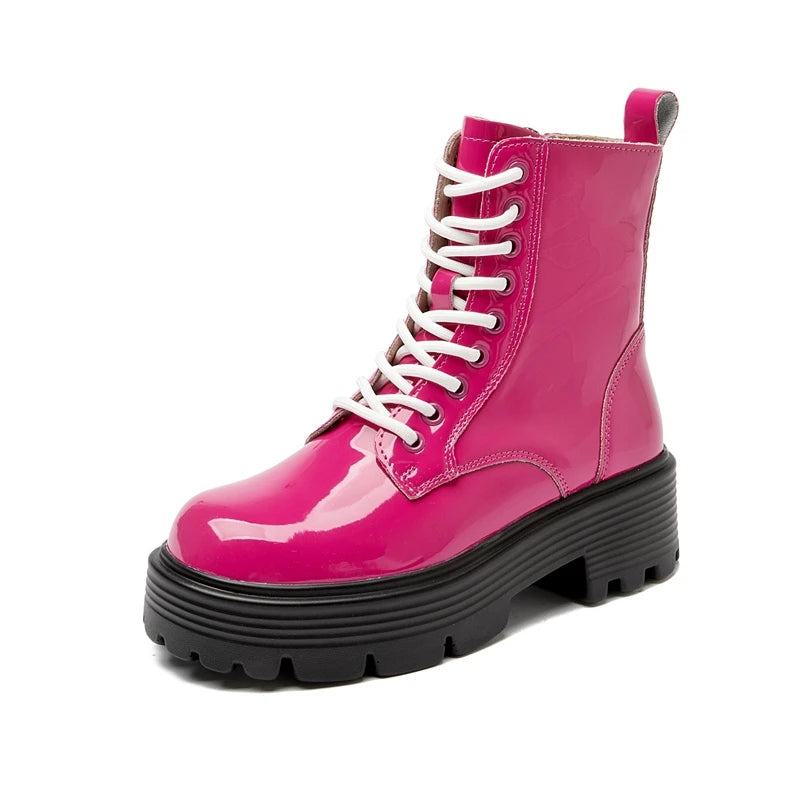 AIYUQI Women’s Ankle Boots – High Heel Winter Leather Short Boots