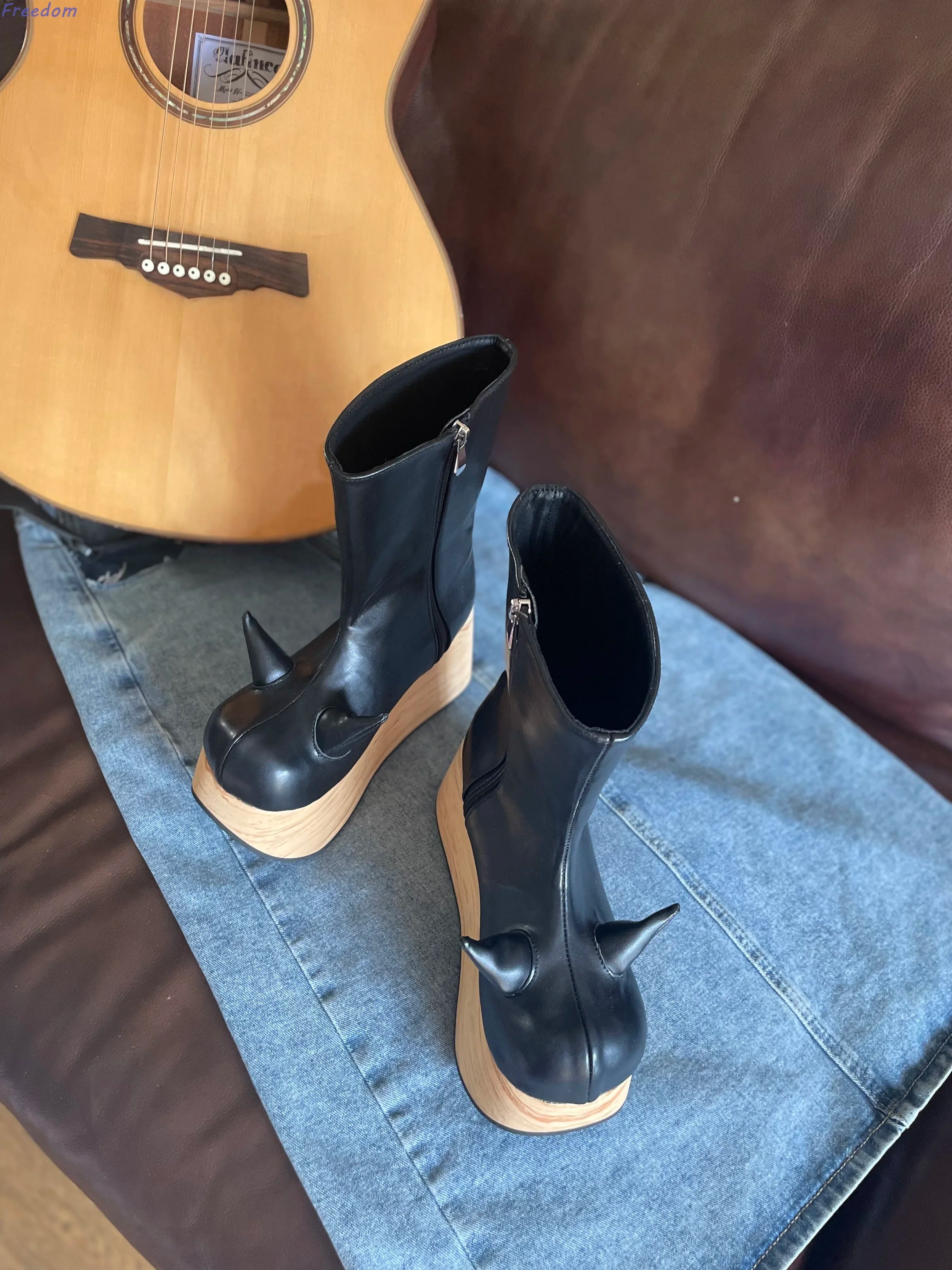 Little Devil Rocking Horse Platform Boots