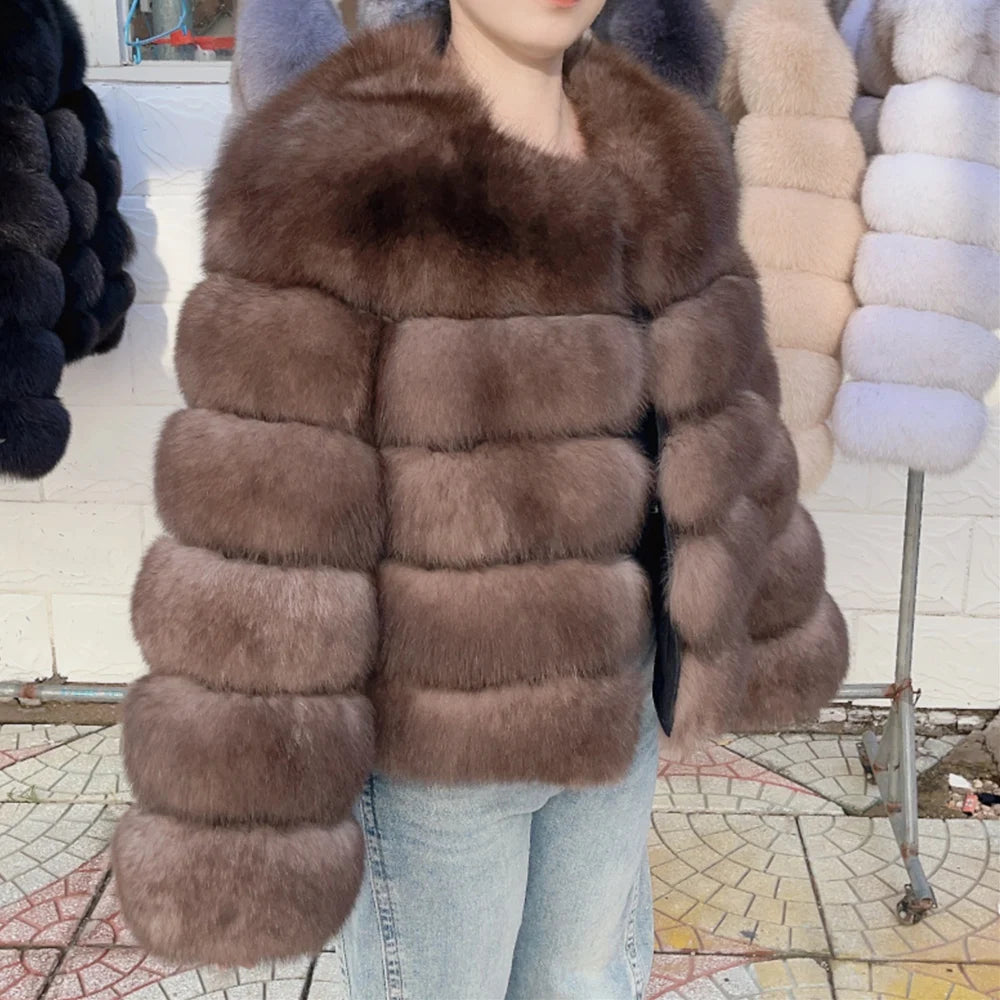 Adira Fox Fur Coat – Natural Winter Luxury
