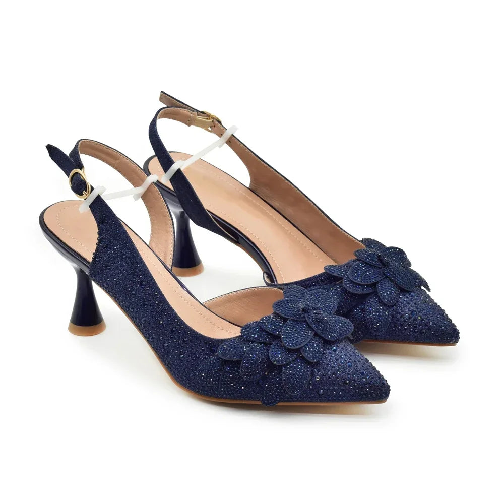 Marrakchi Luxury Women’s Shoe & Bag Set – Pointed Toe Rhinestone Pumps