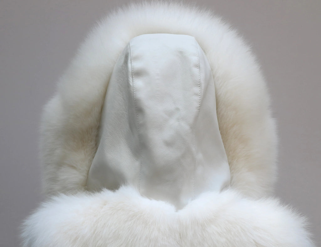 Real Silver Fox Fur Vest – Hooded Genuine Leather Sleeveless Jacket for Women