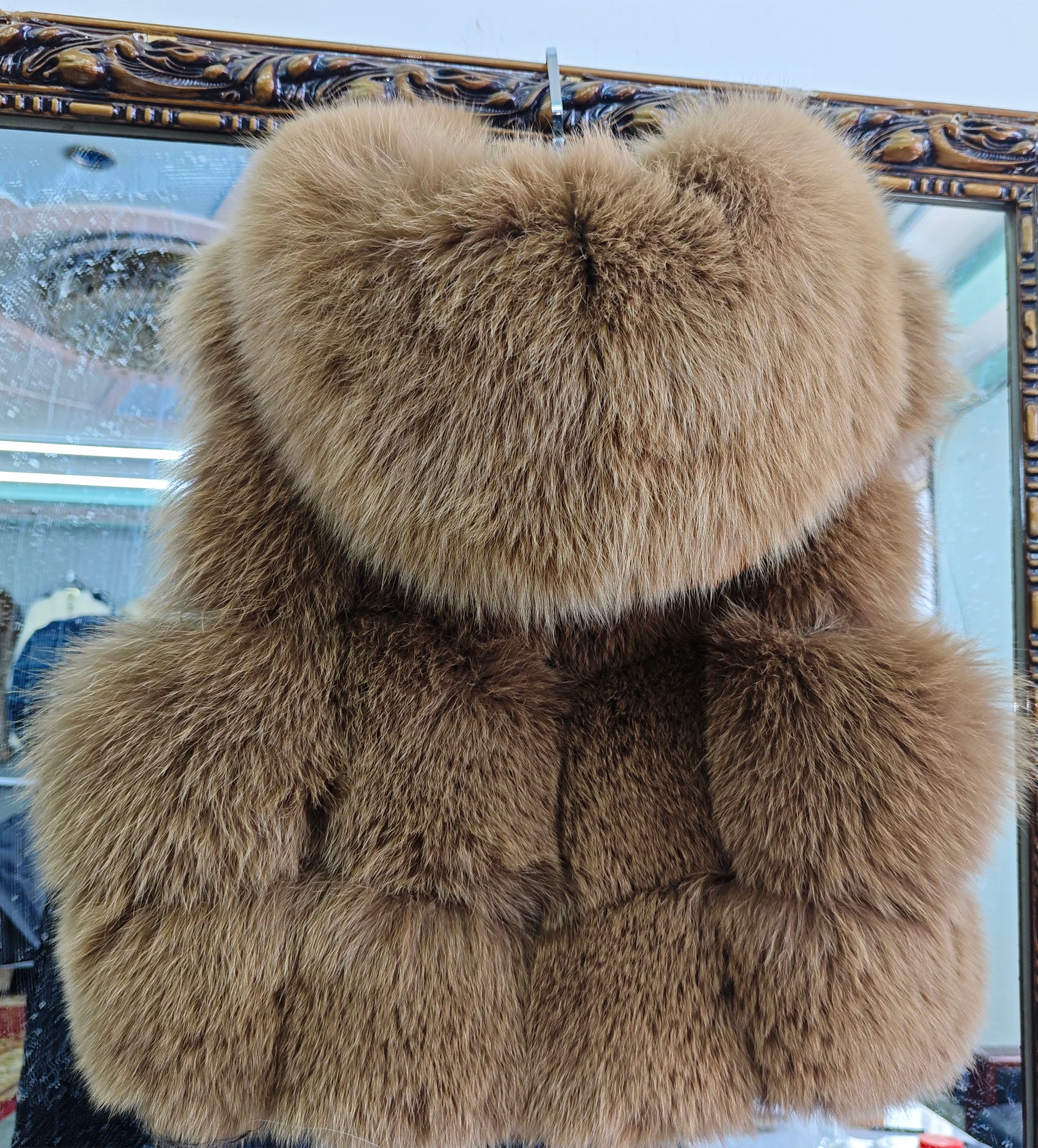 Real Silver Fox Fur Vest – Hooded Genuine Leather Sleeveless Jacket for Women