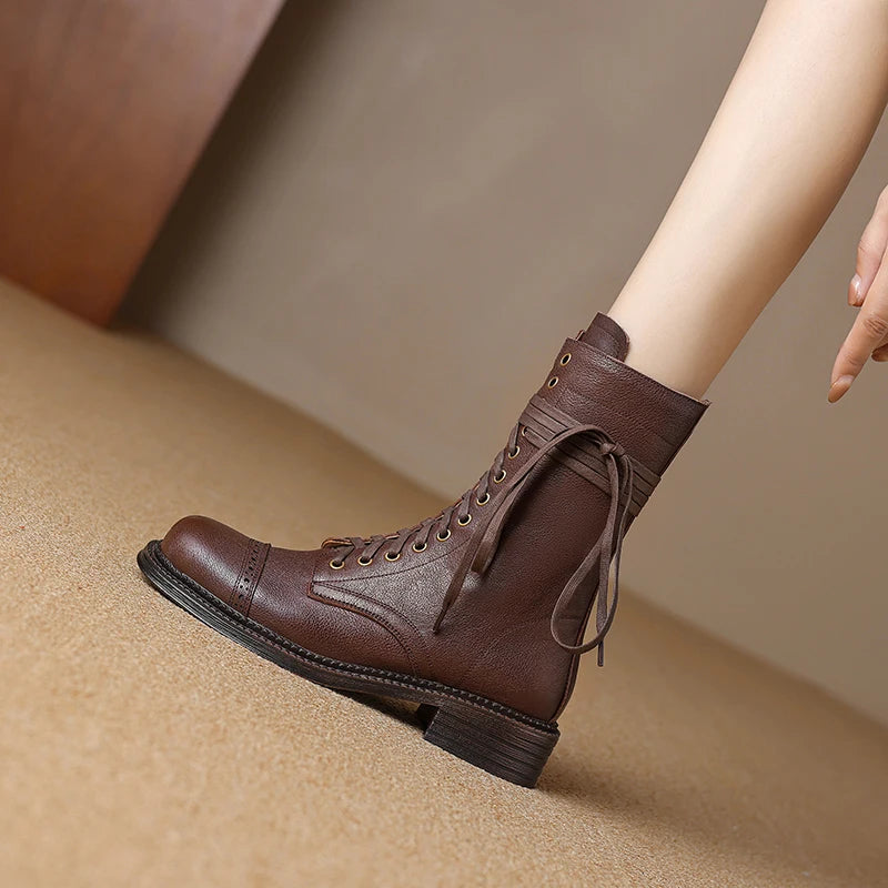 HOLY JASMINE Women’s Ankle Leather Boots