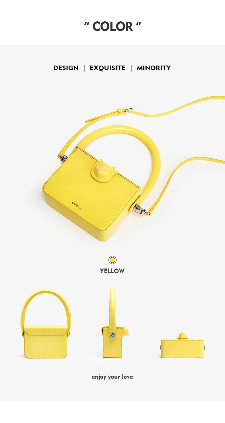 Boxy Leather Evening Handbag by Bafelli