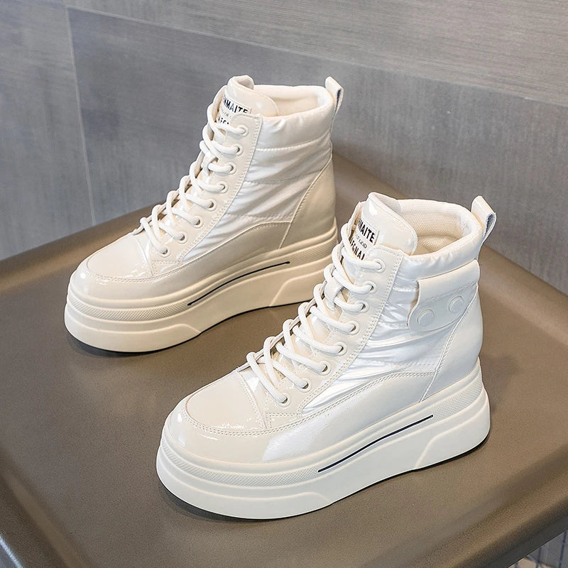 Fujin Women Ankle Booties Genuine Leather Wedges