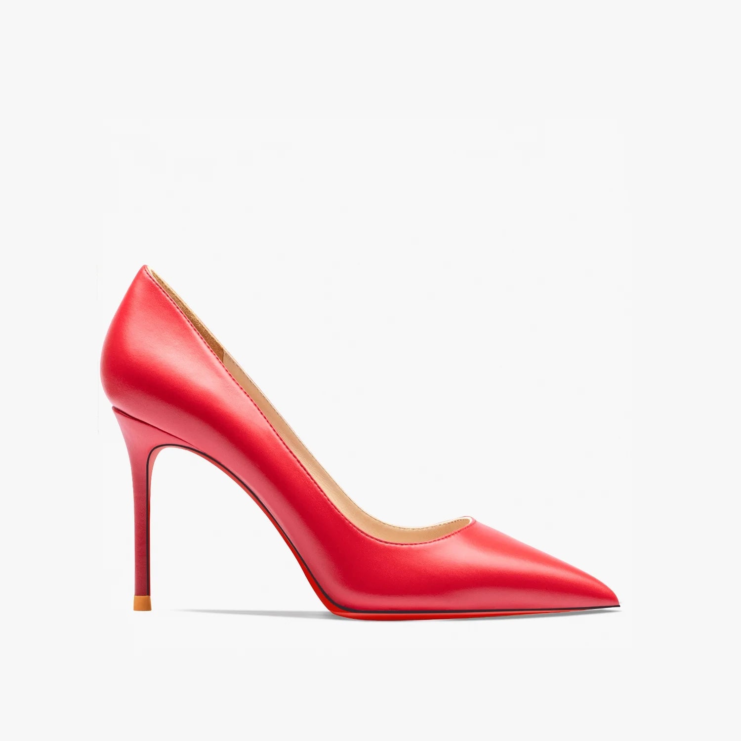 Marrakchi Red Shiny Bottom High Heels – Luxury Pointed Toe Party Pumps