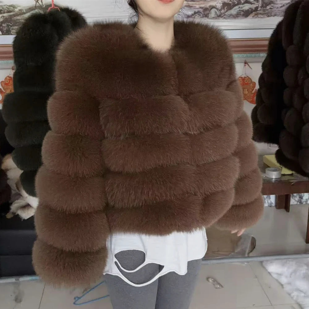 Adira Fox Fur Coat – Natural Winter Luxury