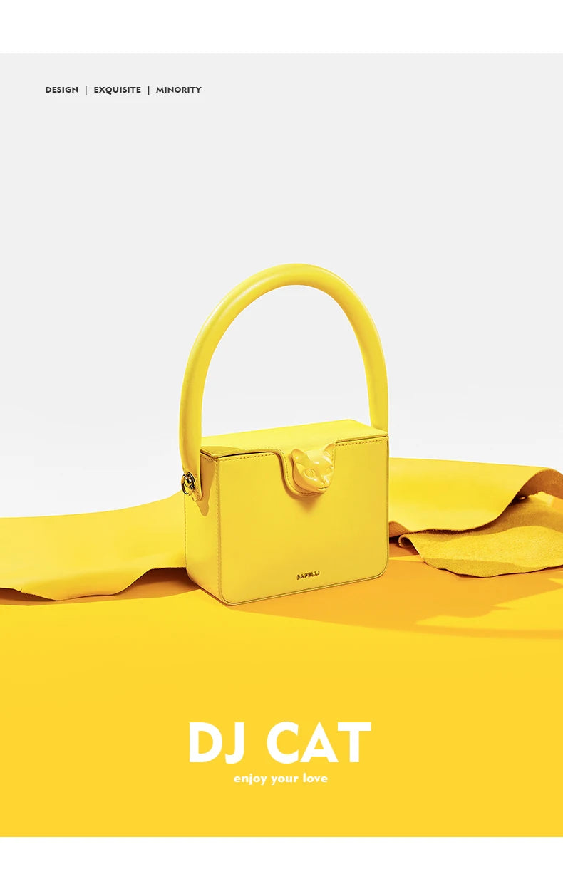 Boxy Leather Evening Handbag by Bafelli