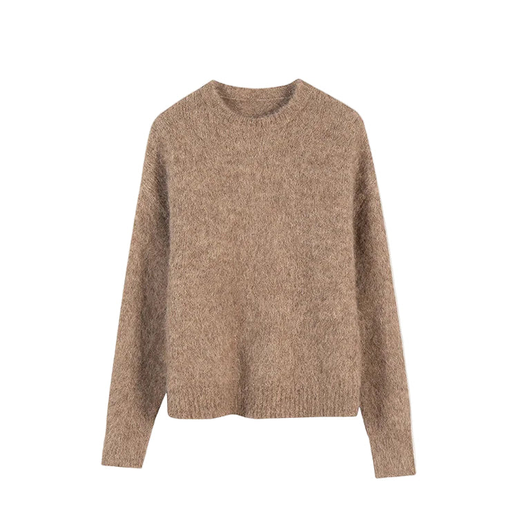 Beige sweater on a white background