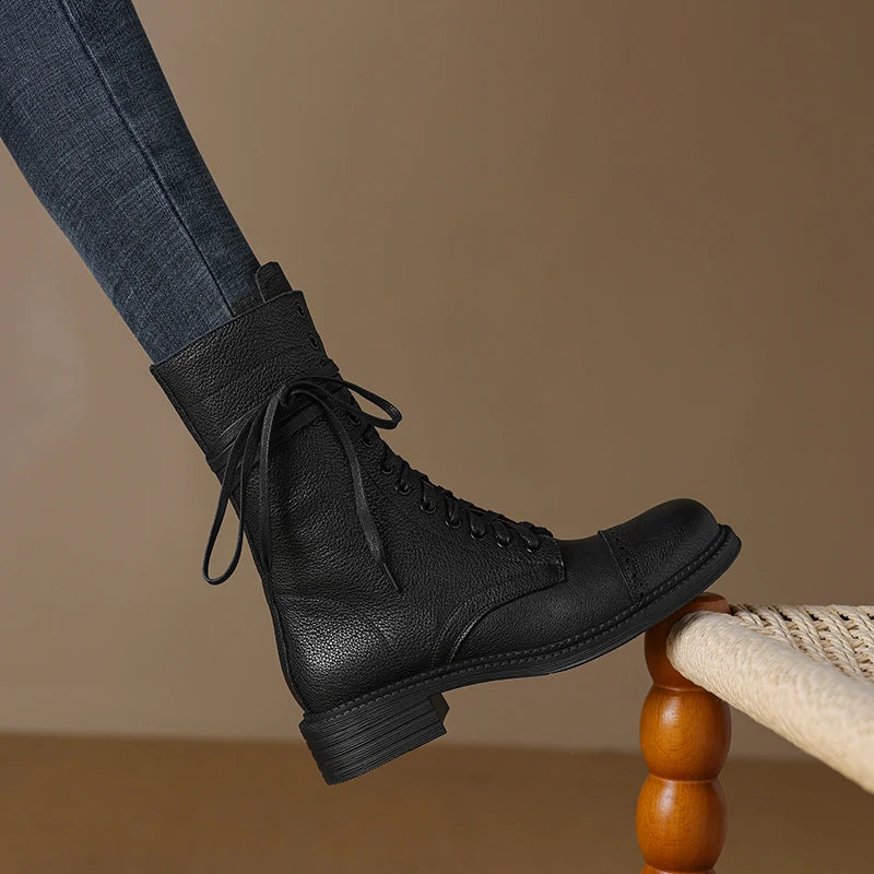 HOLY JASMINE Women’s Ankle Leather Boots