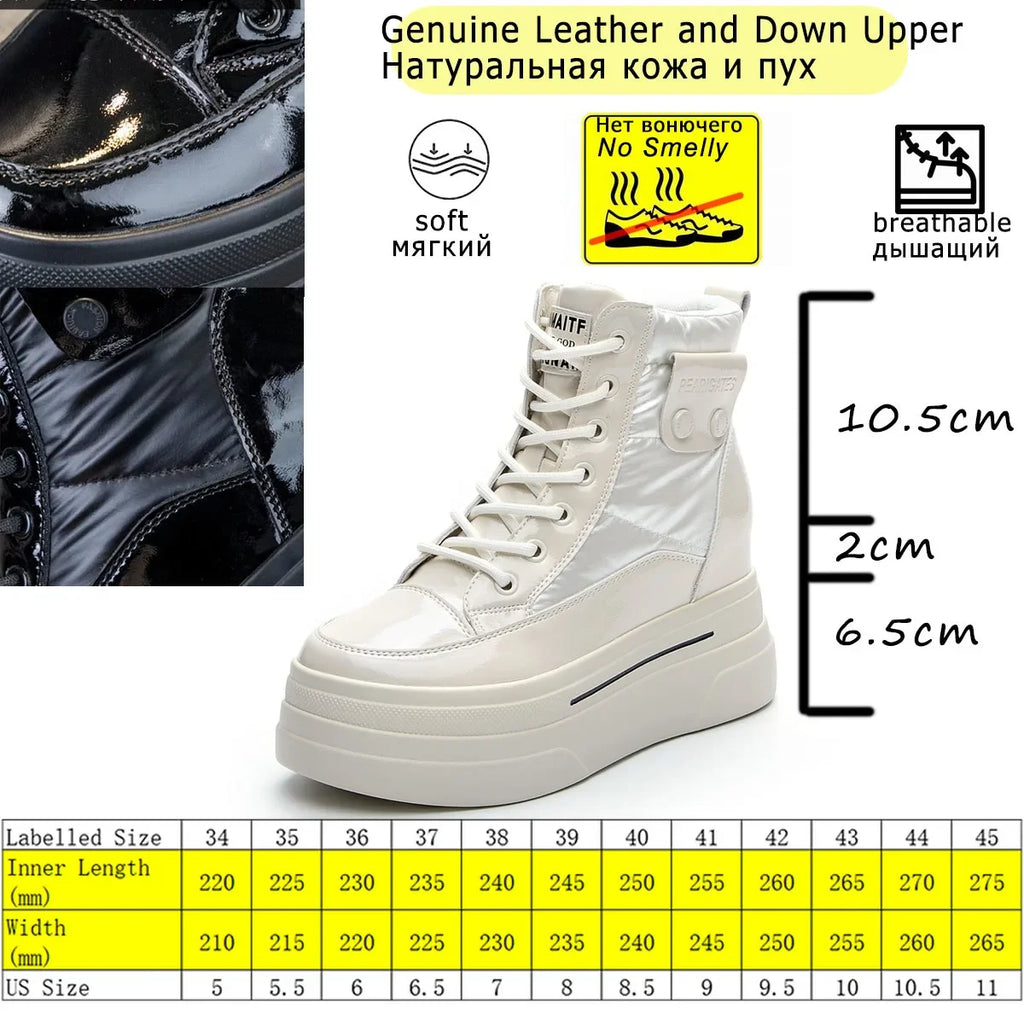 Fujin Women Ankle Booties Genuine Leather Wedges