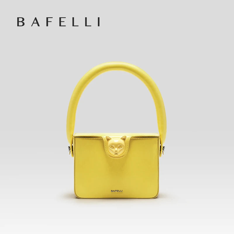 Boxy Leather Evening Handbag by Bafelli