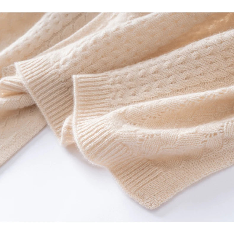 100% Cashmere Scarf – Autumn/Winter Dual-Use Shawl