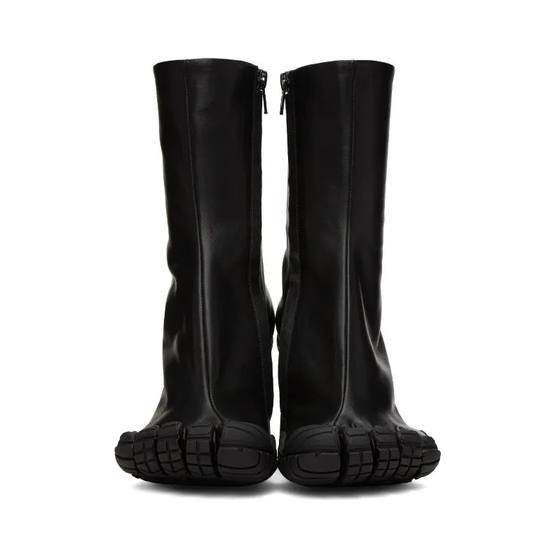 Five Finger Toe Women’s High Heel Ankle Boots – Elastic Mesh Luxury Socks Style