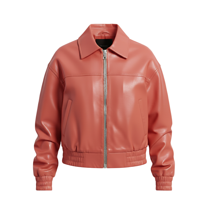 Women’s Leather Bomber Jacket – “Cleo”