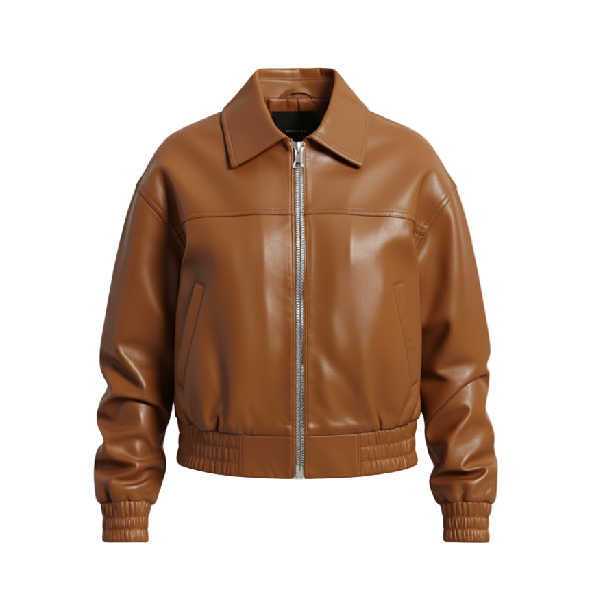 Women’s Leather Bomber Jacket – “Cleo”