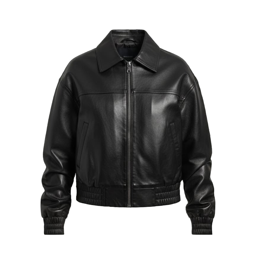 Women’s Leather Bomber Jacket – “Cleo”