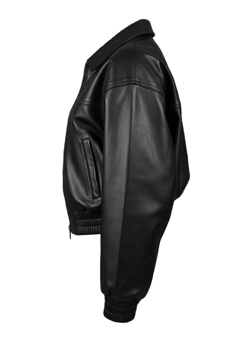 Women’s Leather Bomber Jacket – “Cleo”