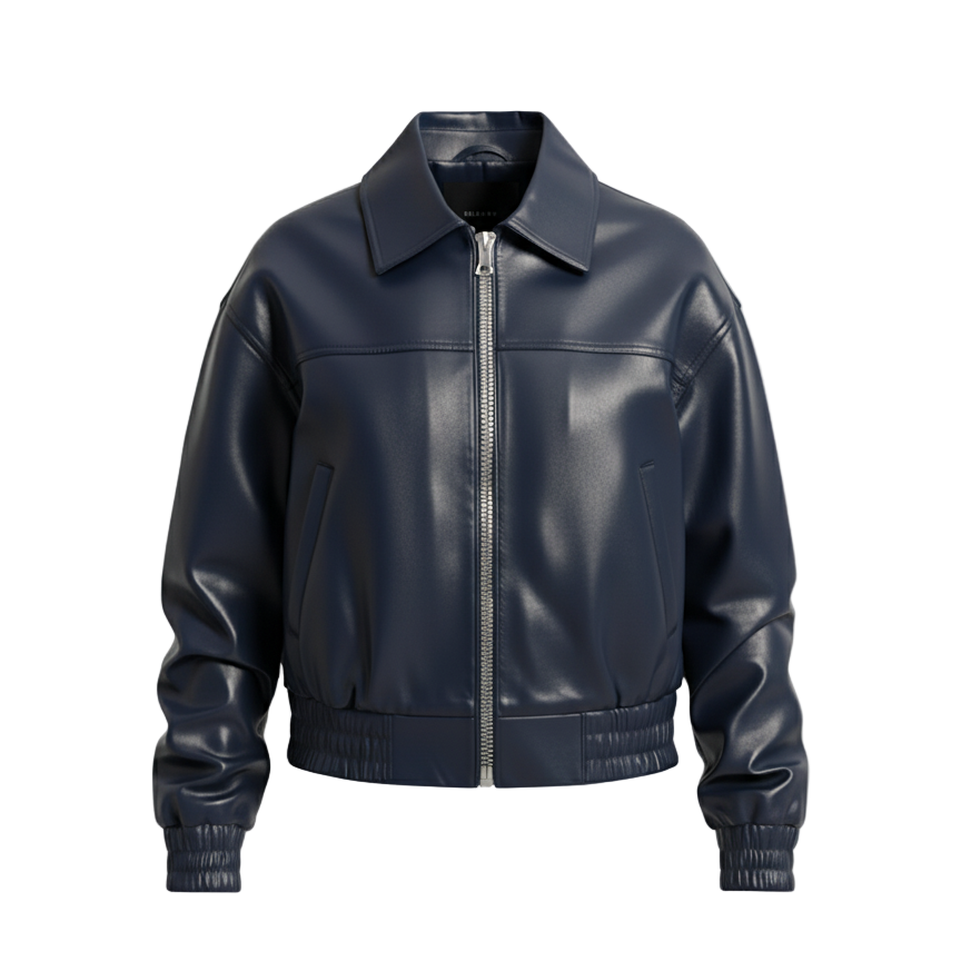 Women’s Leather Bomber Jacket – “Cleo”