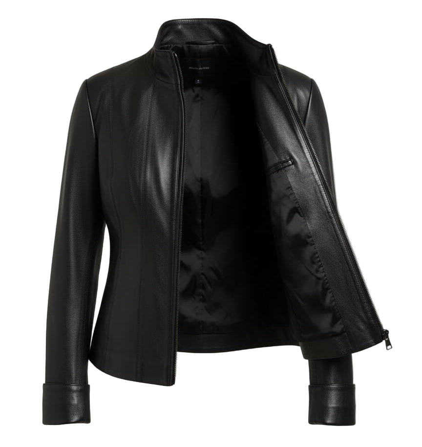 Women’s Leather Biker Jacket – “Bugatti”